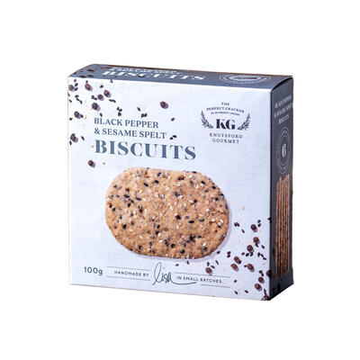 Black Pepper & Sesame Spelt Biscuits